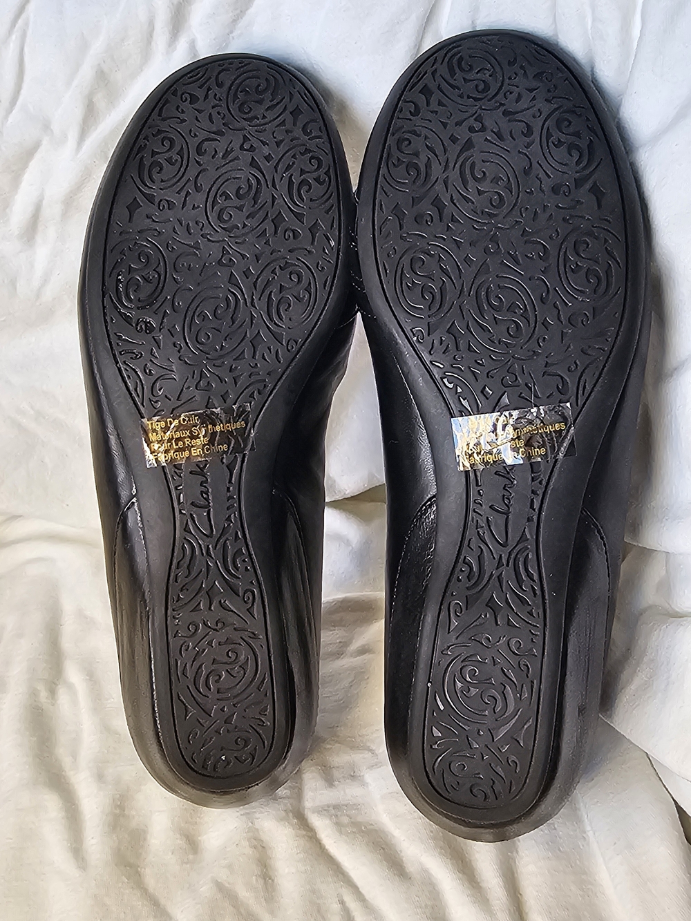 Clarks Artisan black leather "Concert Drum" Ballet Flats Slip On - Picture 11 of 11